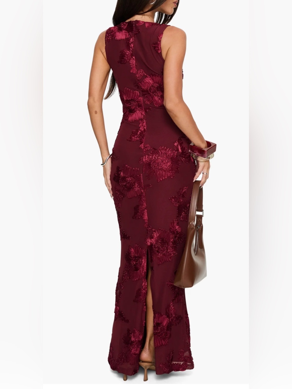THIRTY THIRTY PRINCES POLLY FIONA FLORAL SLEEVELESS MAXI DRES BURGUNDY XL - Picture 6 of 12